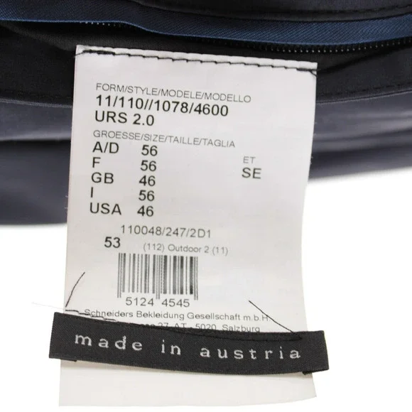 Schneiders Button Front Water Repellent Jacket Size 56 (46 US) In Blue Cotton - Picture 11 of 14